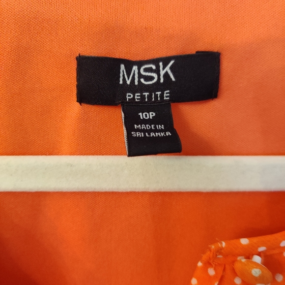 Orange Lined Pleated Dress - Picture 7 of 7